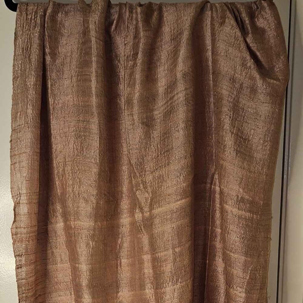 Nude/Pink 100% Raw Silk Scarf 24" x 31" + fringe